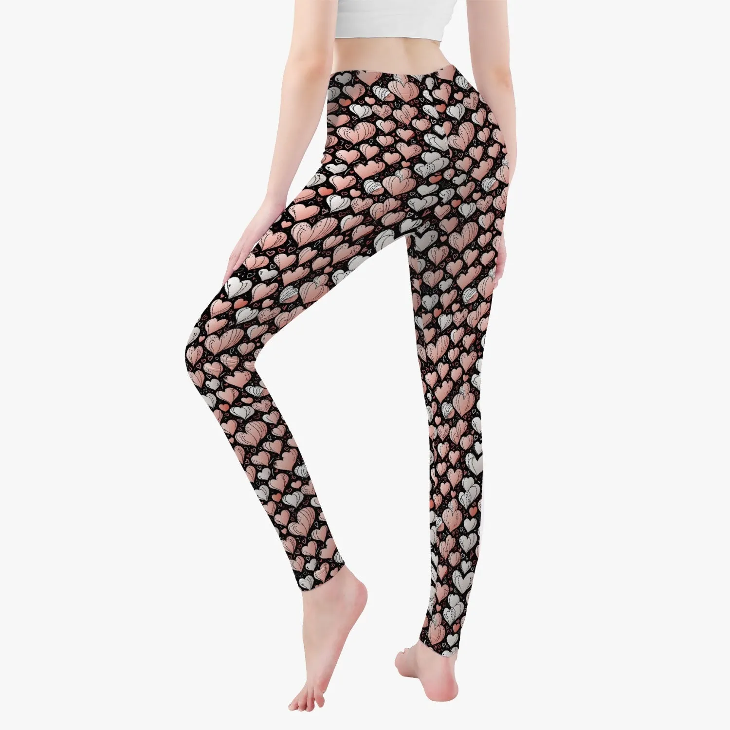 Pink Hearts Women's Yoga Pants