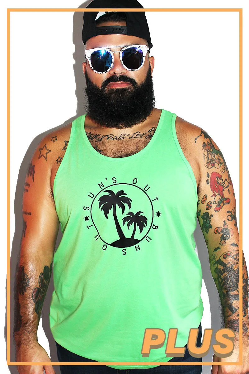 PLUS: Suns Out Buns Out Racerback Tank-Neon Green