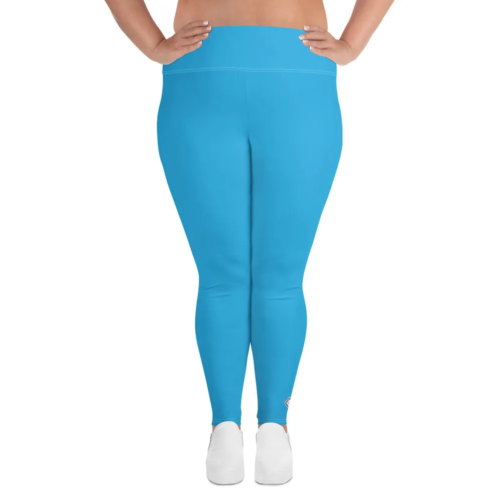 Premium Plus: Solid Color Yoga Pants for Women's Active Lifestyle - Cyan