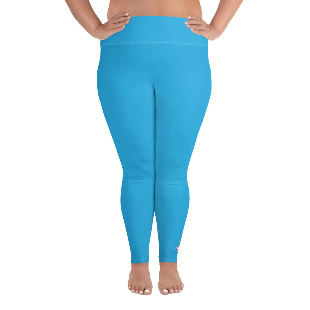 Premium Plus: Solid Color Yoga Pants for Women's Active Lifestyle - Cyan