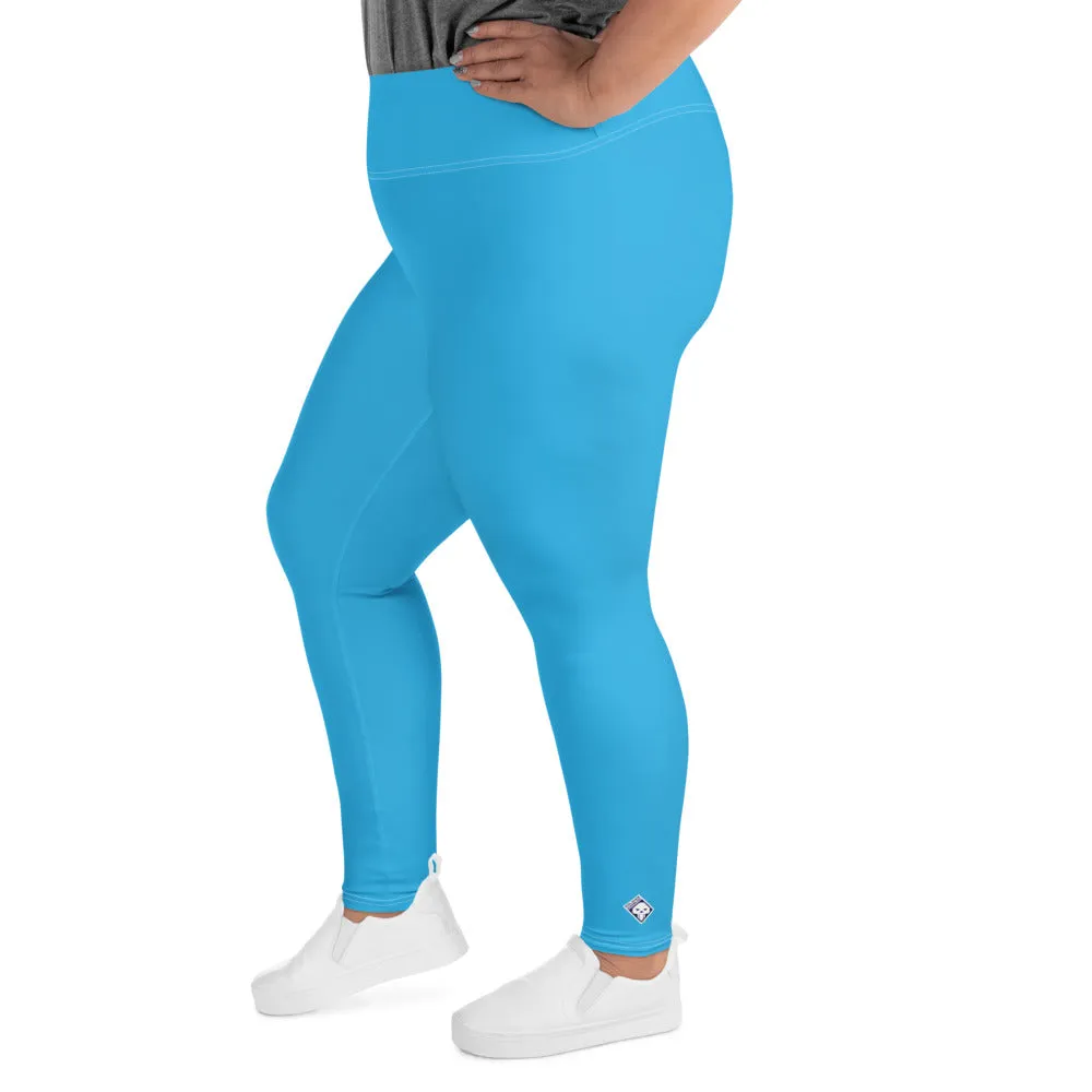 Premium Plus: Solid Color Yoga Pants for Women's Active Lifestyle - Cyan