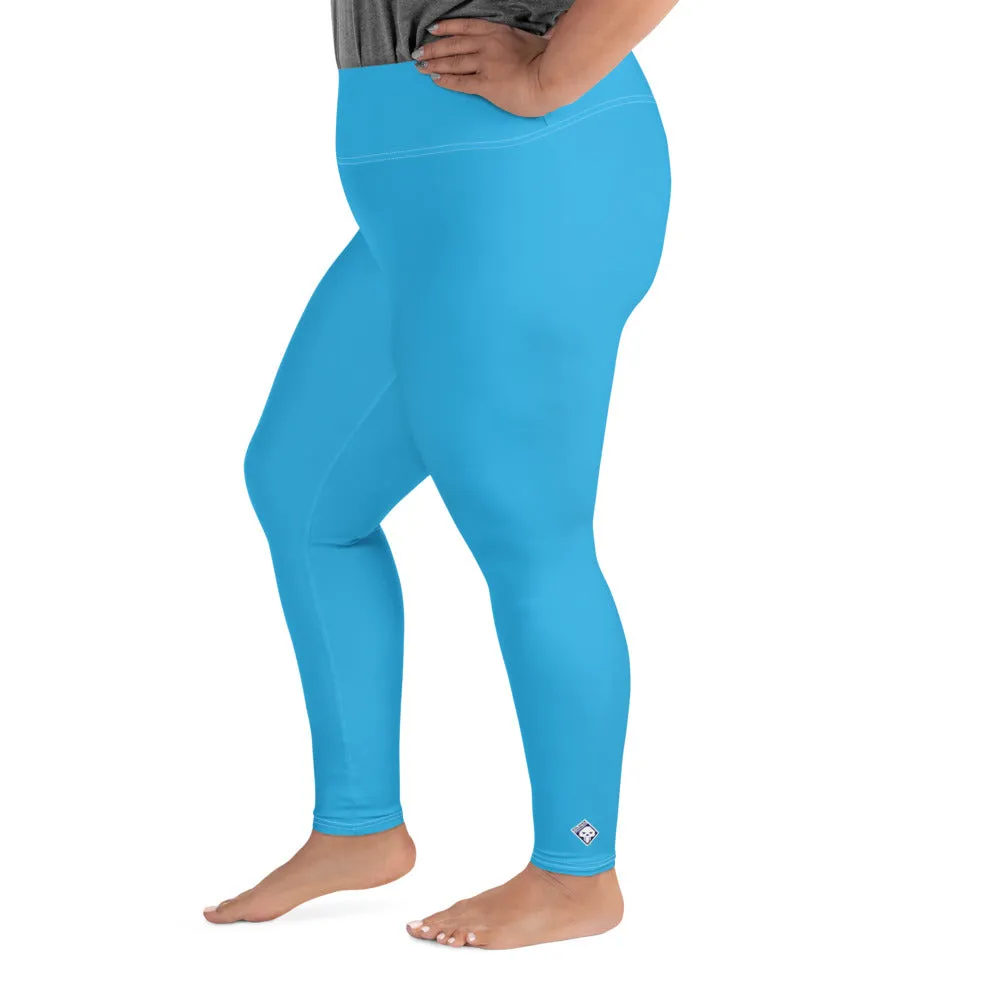 Premium Plus: Solid Color Yoga Pants for Women's Active Lifestyle - Cyan