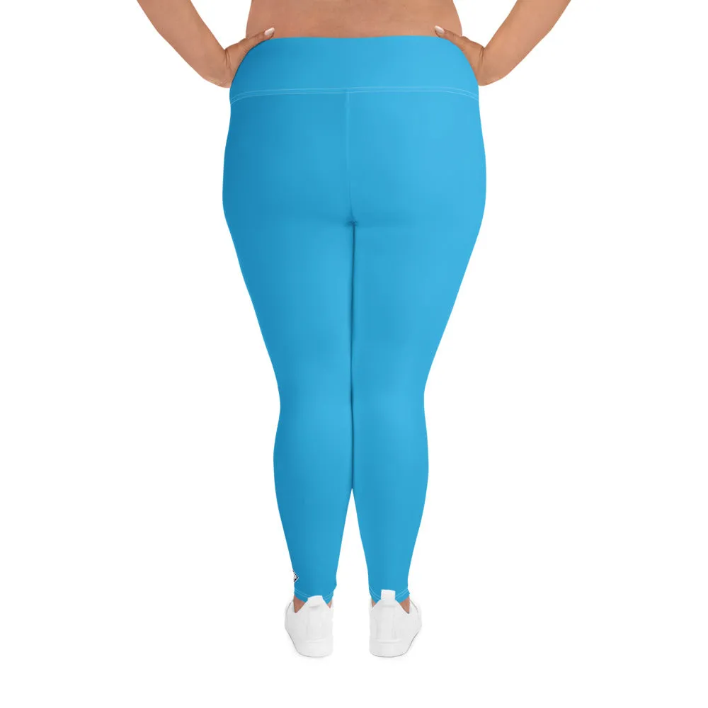 Premium Plus: Solid Color Yoga Pants for Women's Active Lifestyle - Cyan