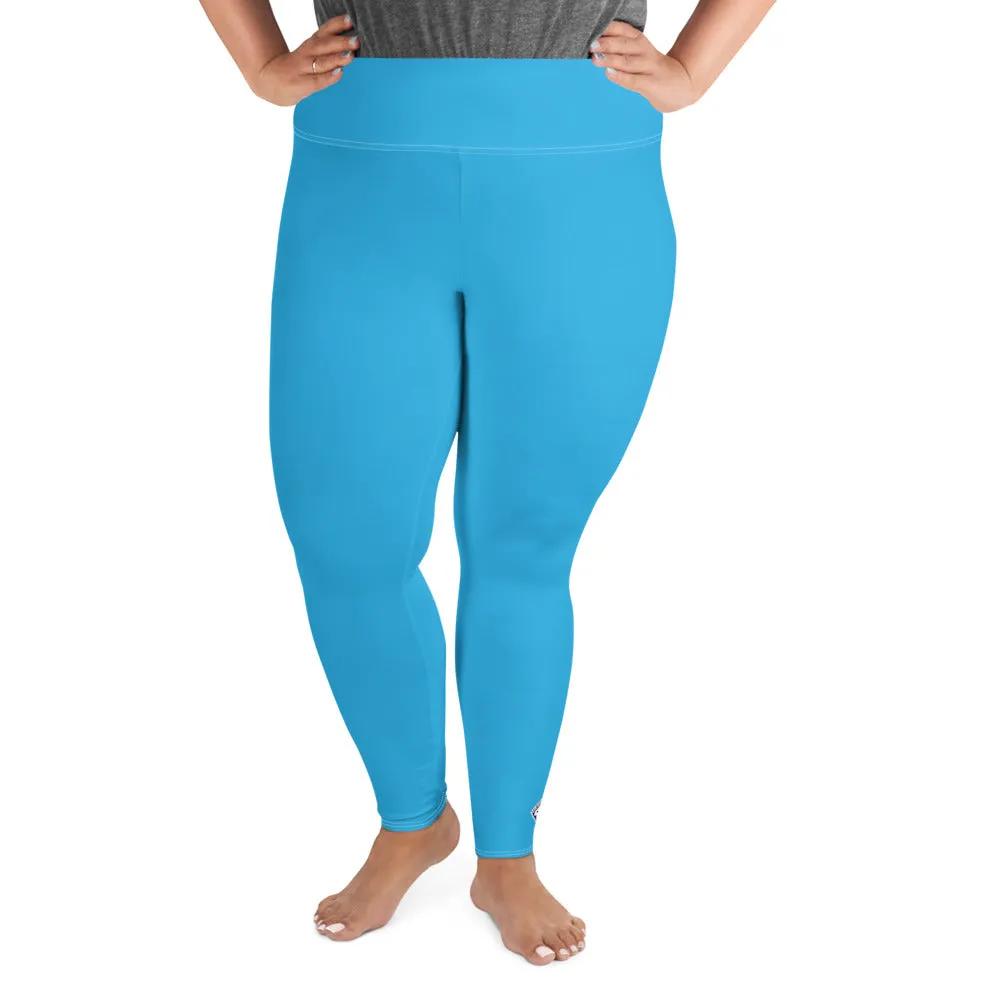 Premium Plus: Solid Color Yoga Pants for Women's Active Lifestyle - Cyan