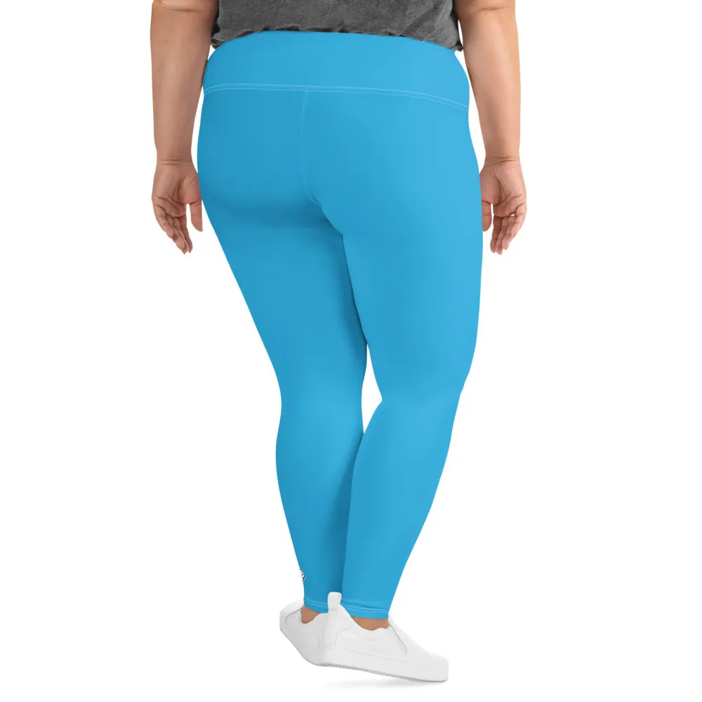 Premium Plus: Solid Color Yoga Pants for Women's Active Lifestyle - Cyan