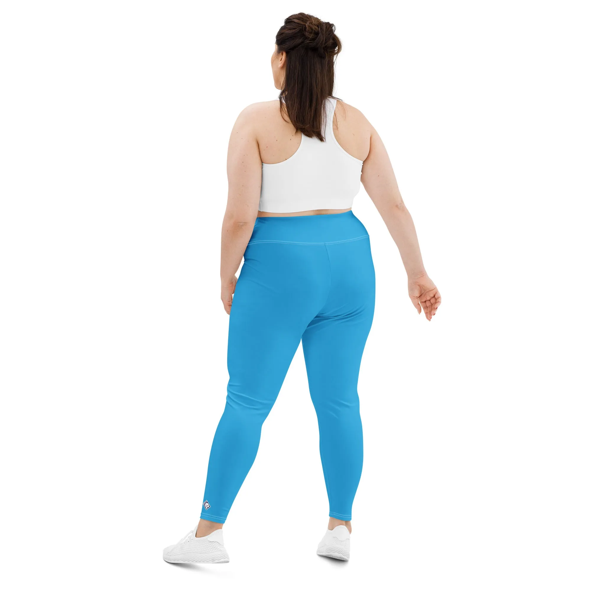 Premium Plus: Solid Color Yoga Pants for Women's Active Lifestyle - Cyan