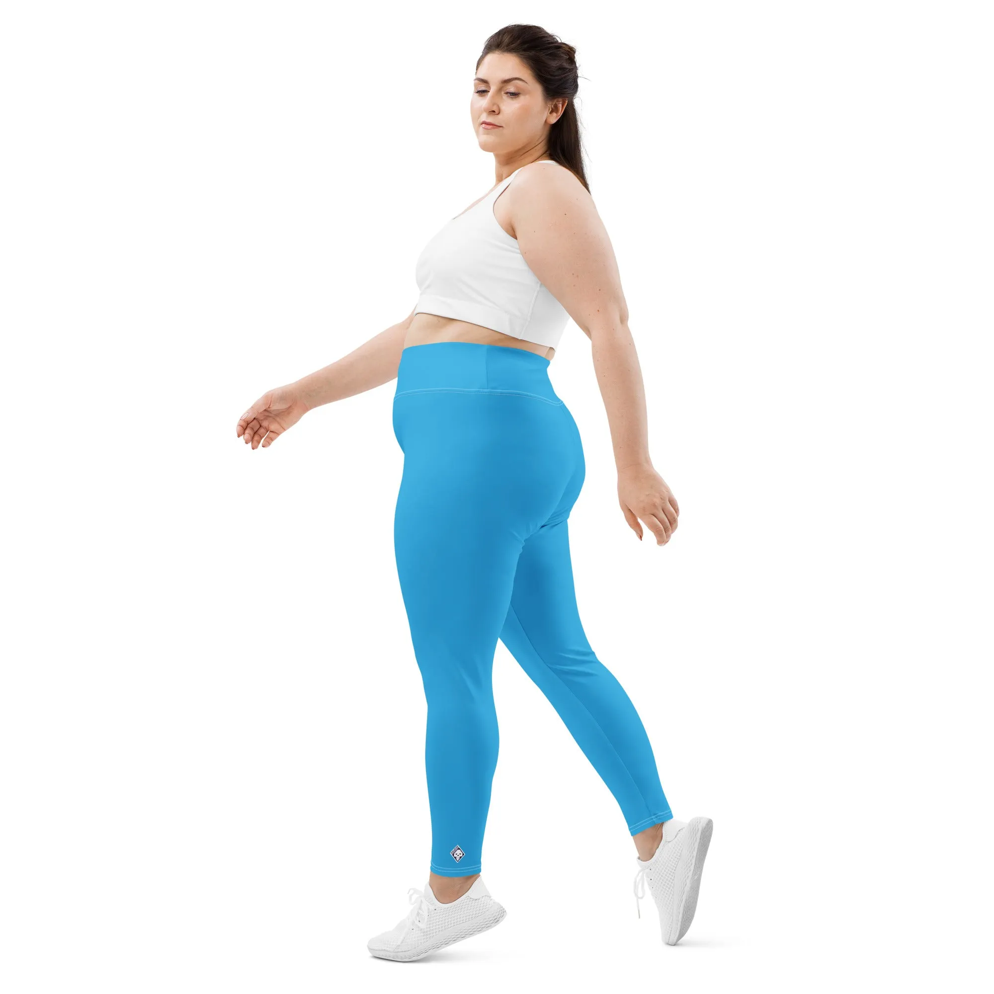 Premium Plus: Solid Color Yoga Pants for Women's Active Lifestyle - Cyan