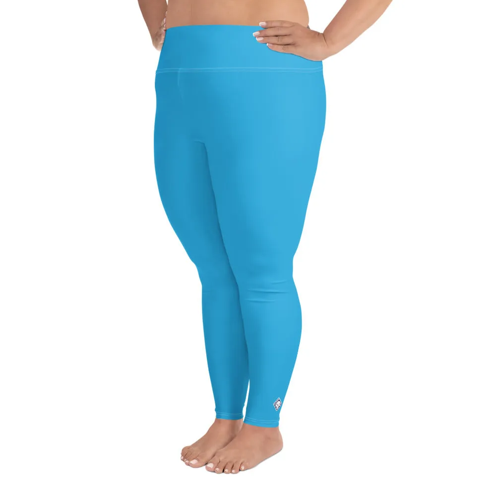 Premium Plus: Solid Color Yoga Pants for Women's Active Lifestyle - Cyan