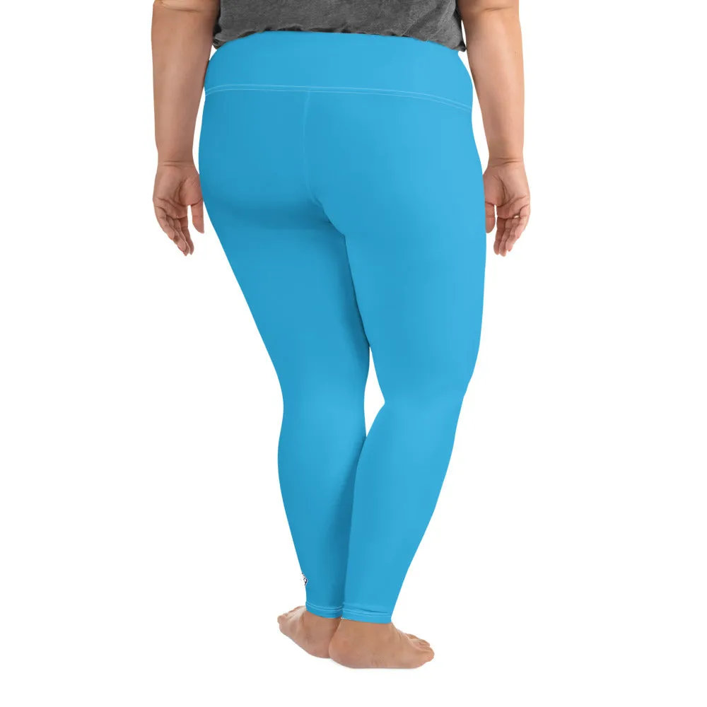 Premium Plus: Solid Color Yoga Pants for Women's Active Lifestyle - Cyan