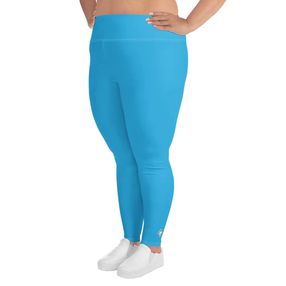 Premium Plus: Solid Color Yoga Pants for Women's Active Lifestyle - Cyan