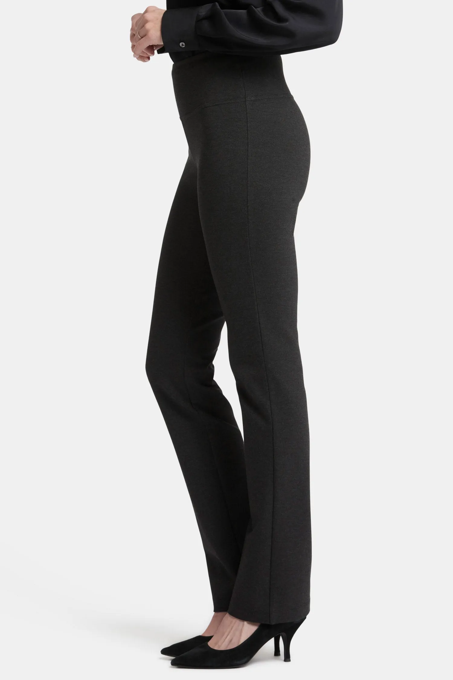 Pull-On Straight Pants - Charcoal Heathered