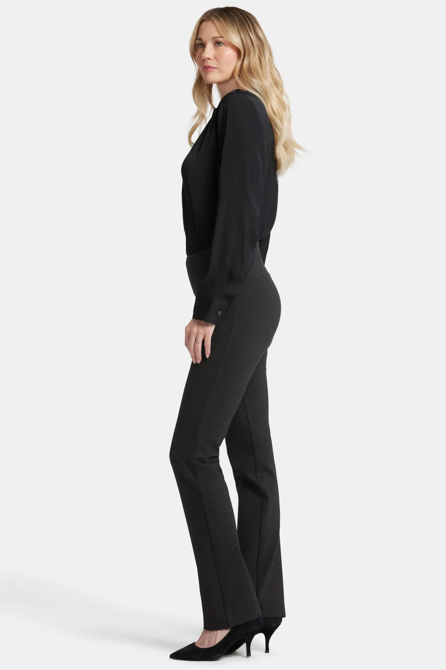 Pull-On Straight Pants - Charcoal Heathered