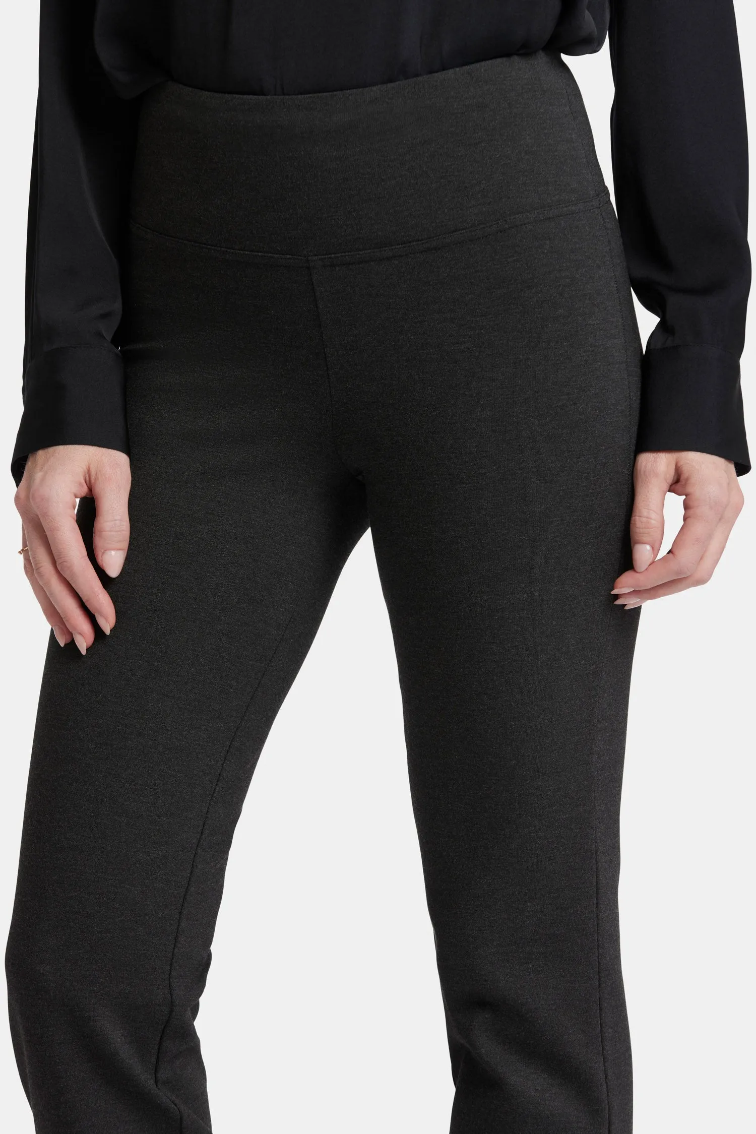 Pull-On Straight Pants - Charcoal Heathered