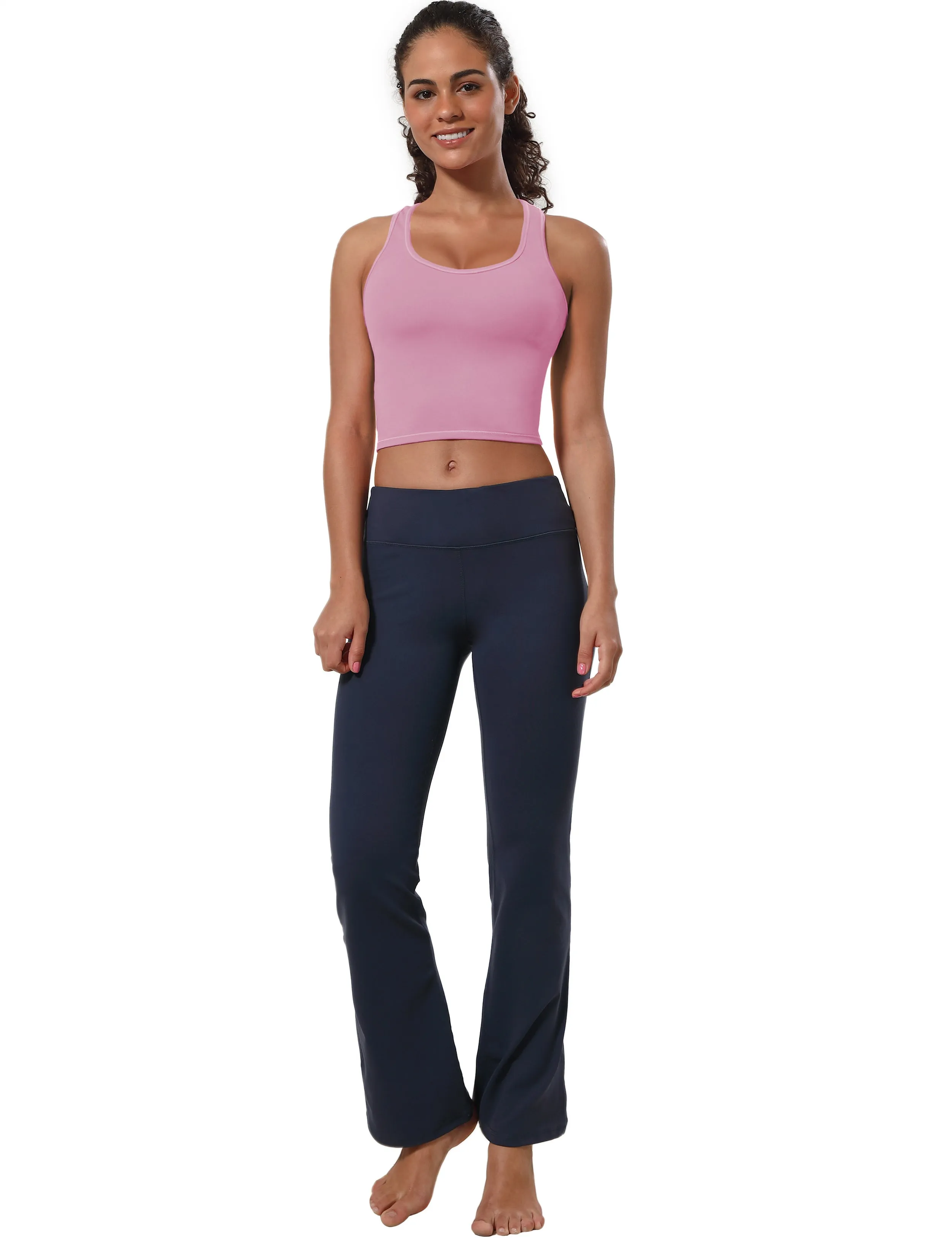 Racerback Athletic Crop Tank Tops lightpink_Jogging