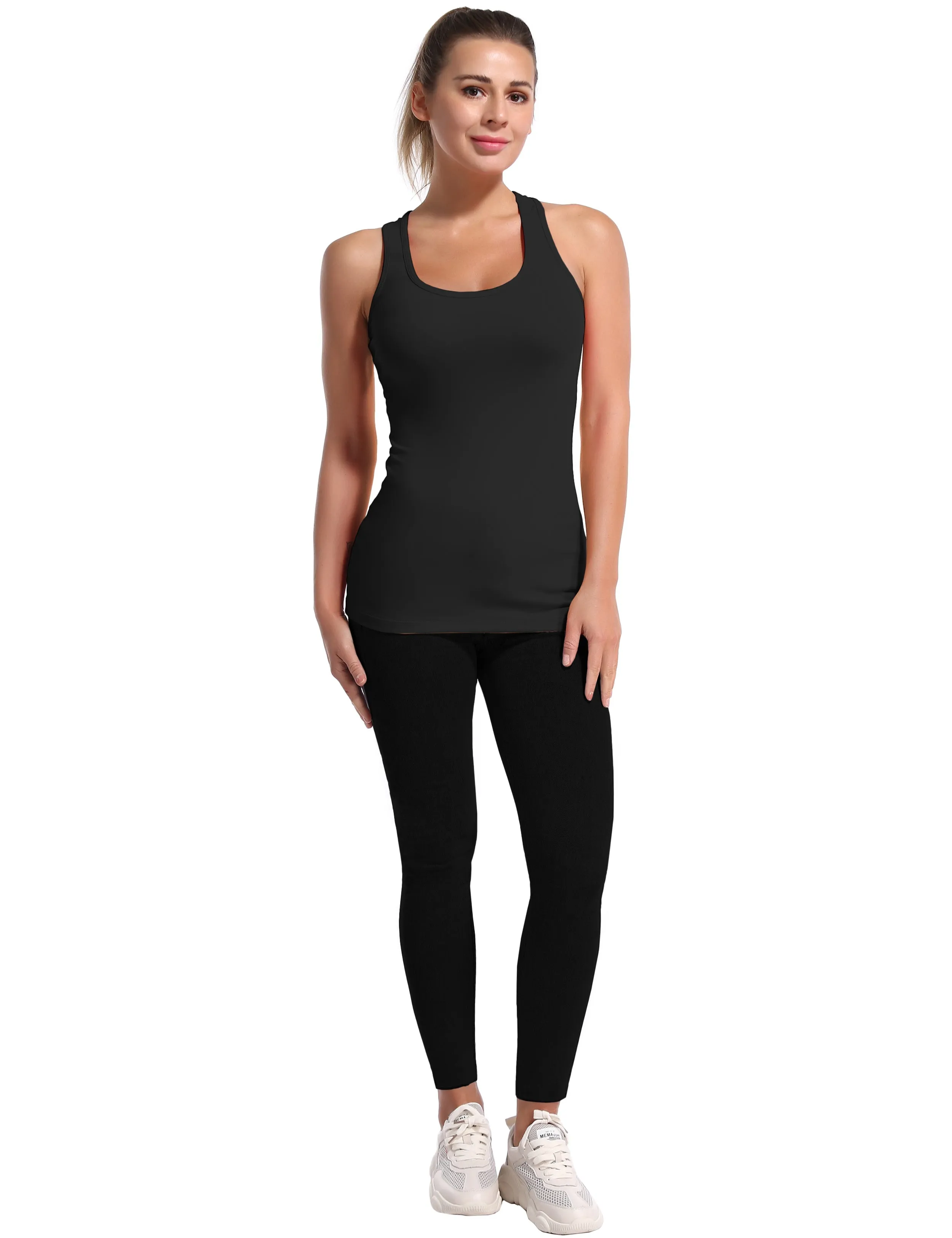 Racerback Athletic Tank Tops black_Golf