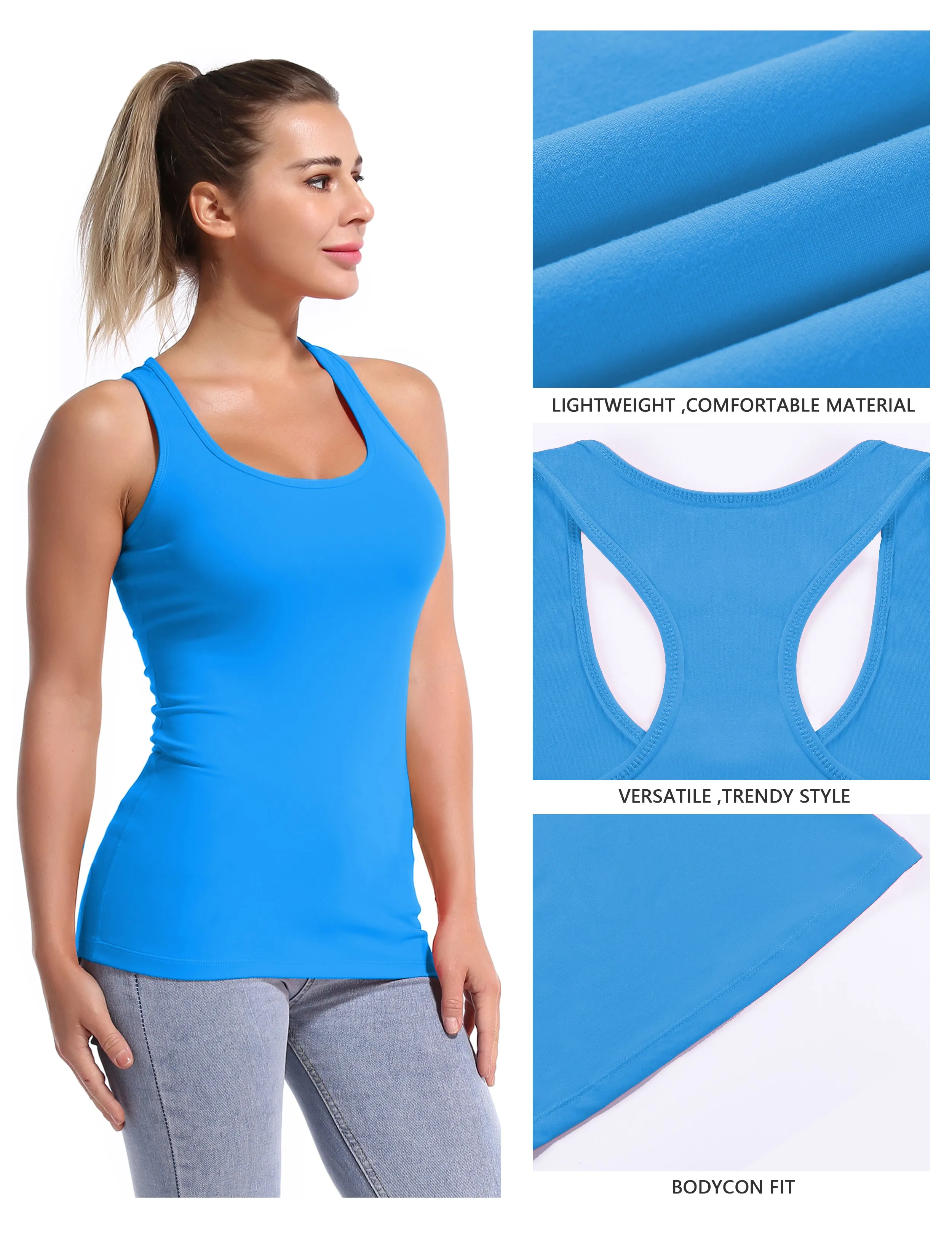 Racerback Athletic Tank Tops electricblue