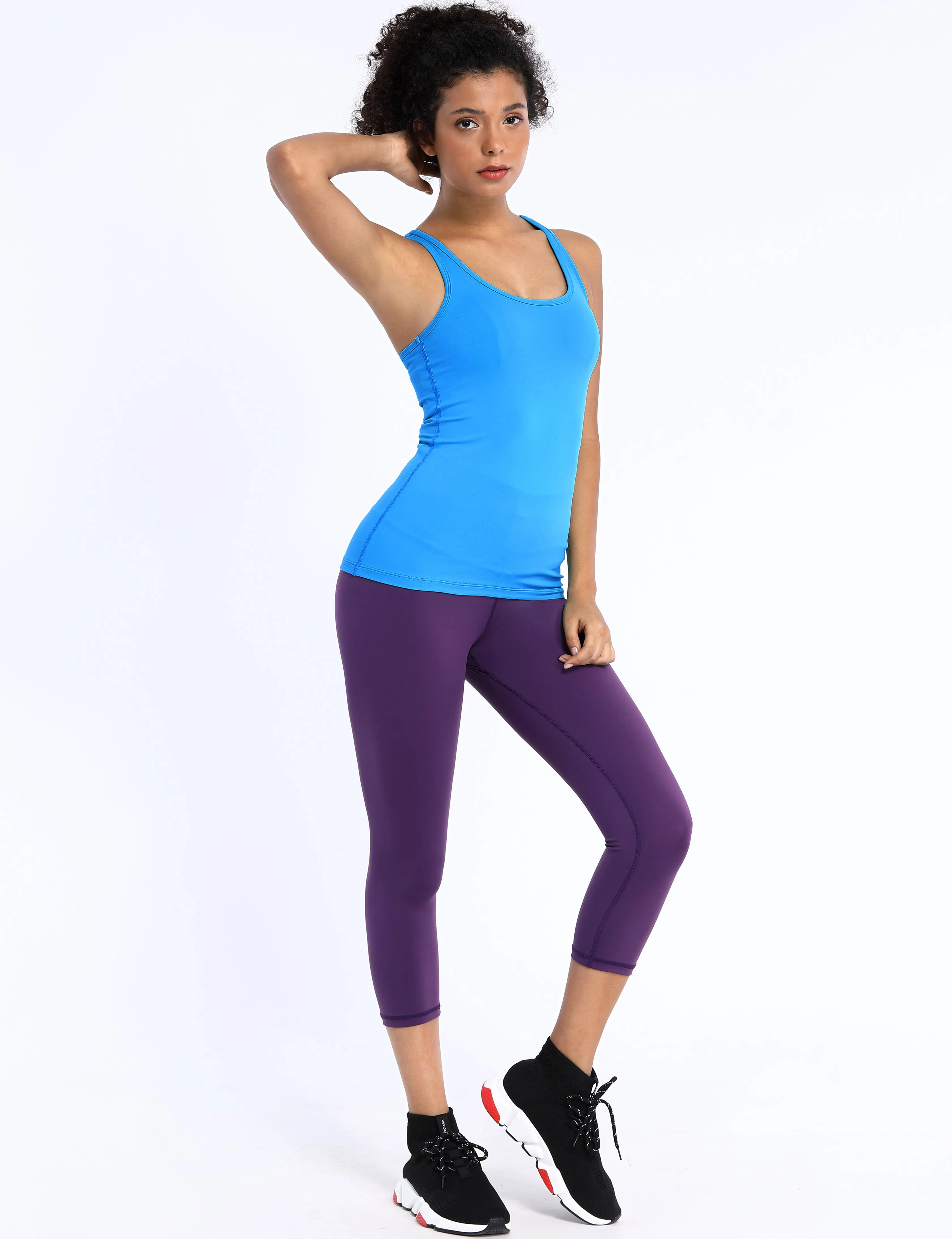 Racerback Athletic Tank Tops electricblue_Pilates