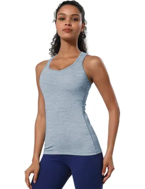 Racerback Athletic Tank Tops heatherblue_Tall Size