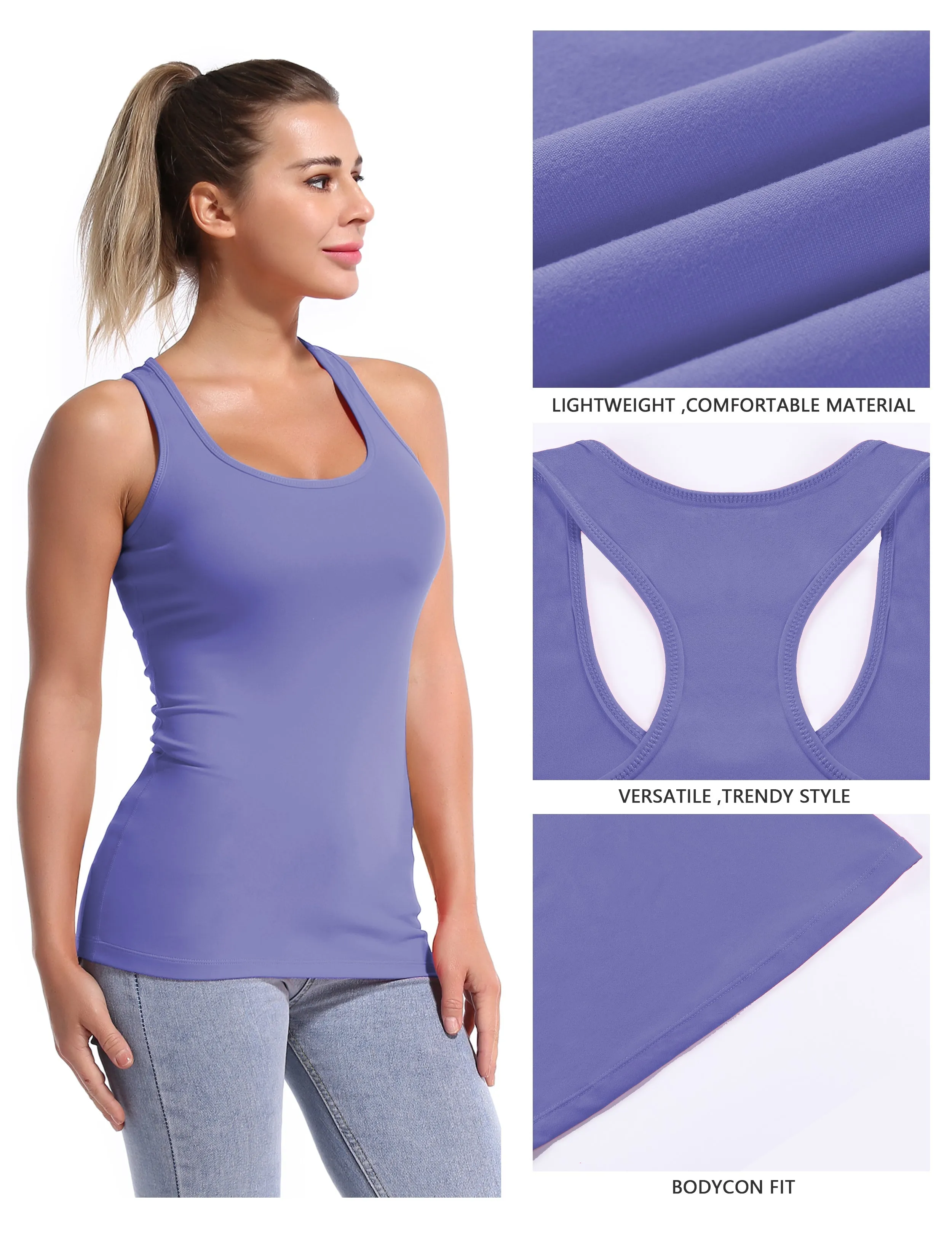 Racerback Athletic Tank Tops lavender_yogastudio