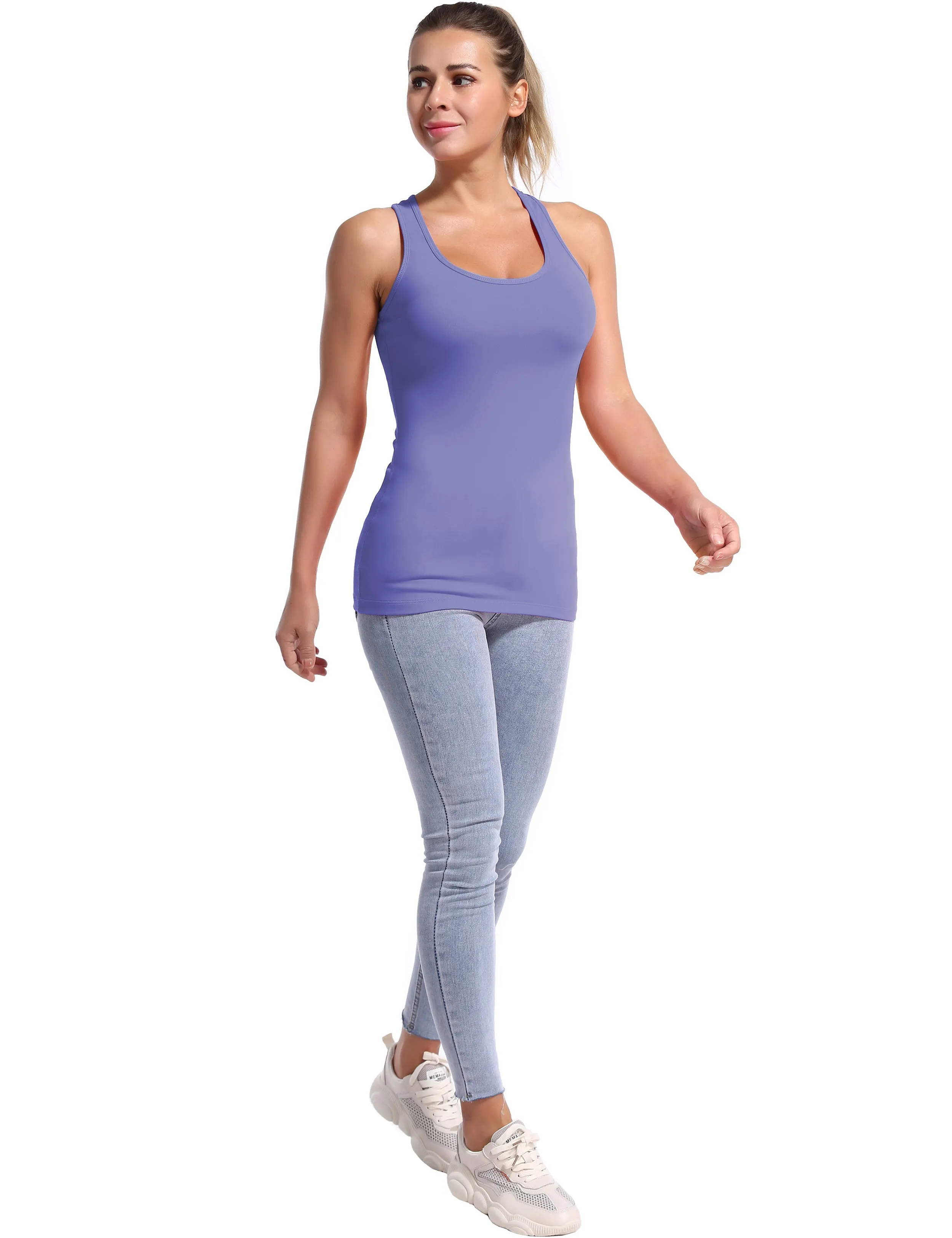 Racerback Athletic Tank Tops lavender_yogastudio