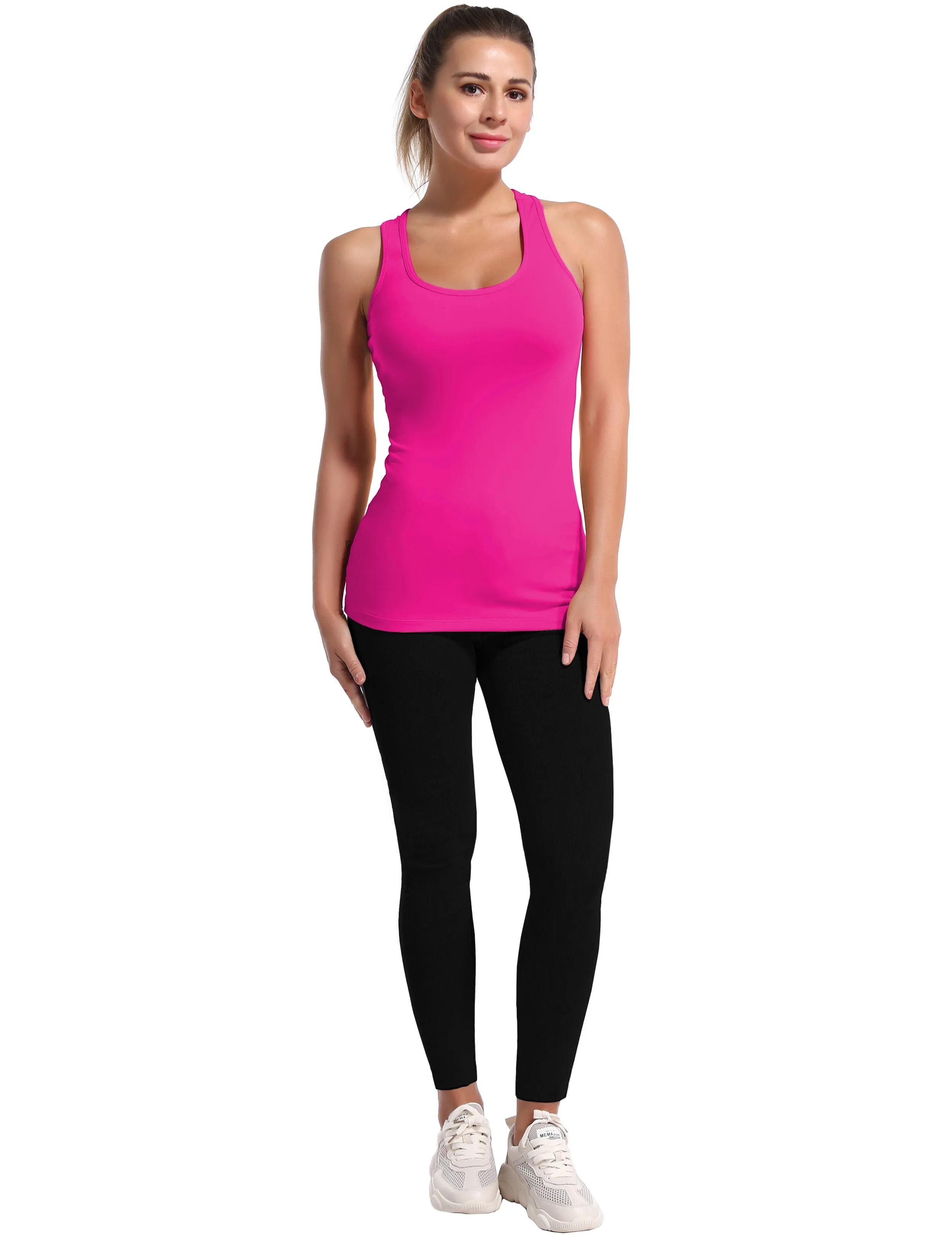 Racerback Athletic Tank Tops magenta_Pilates