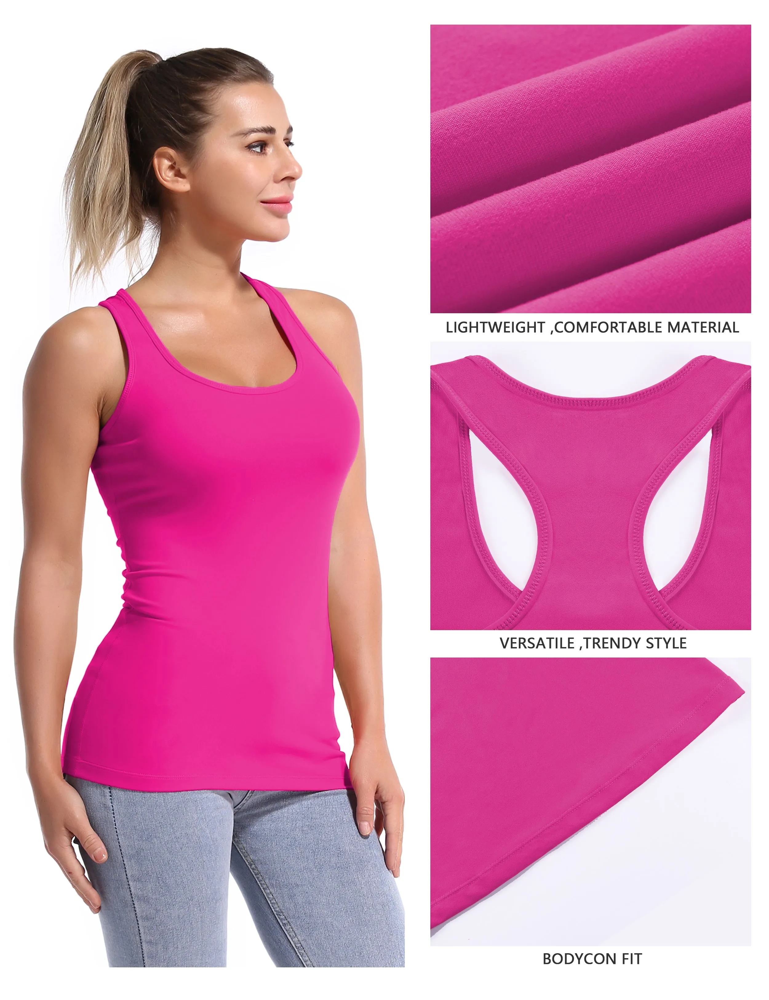 Racerback Athletic Tank Tops magenta_Pilates