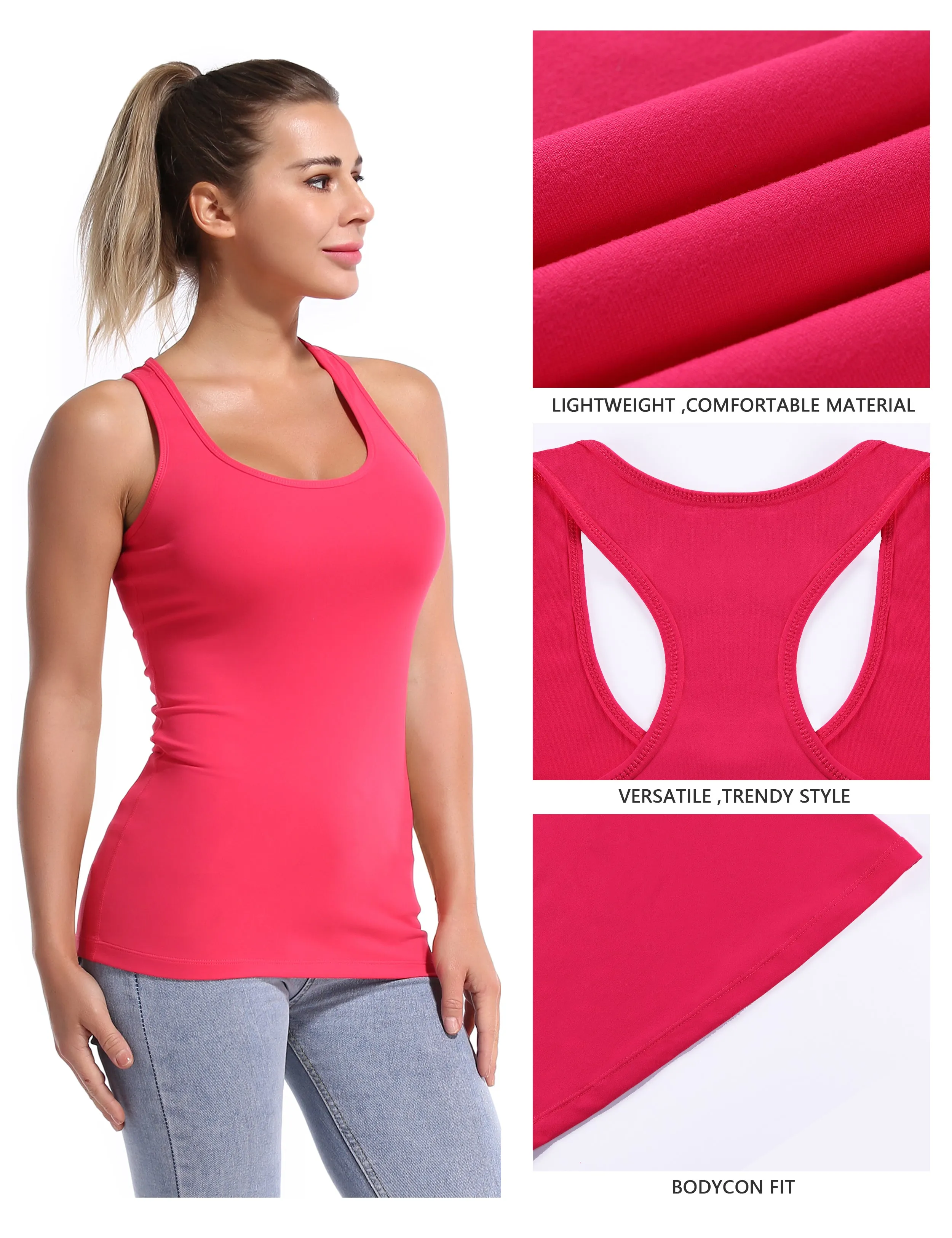 Racerback Athletic Tank Tops red