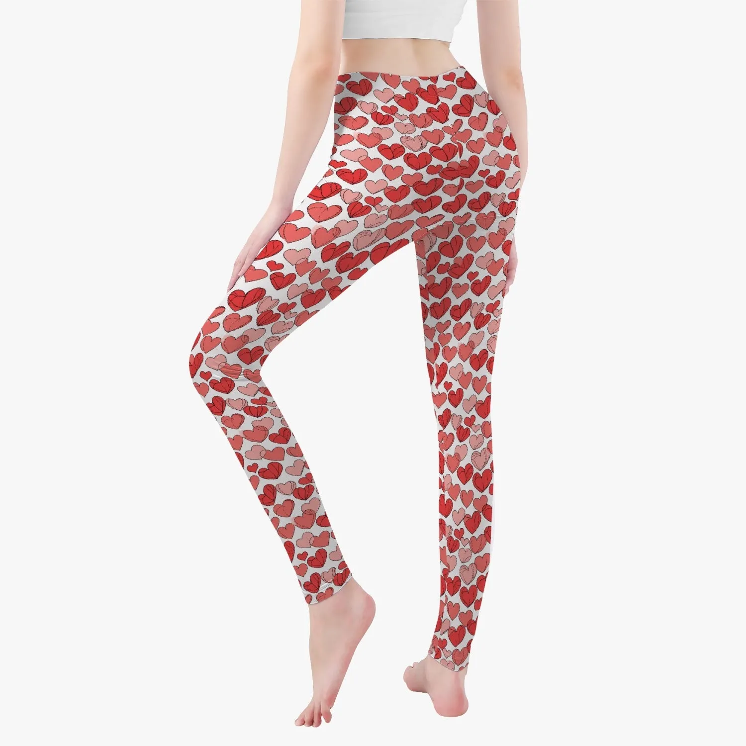 Red Little Hearts Women's Yoga Pants