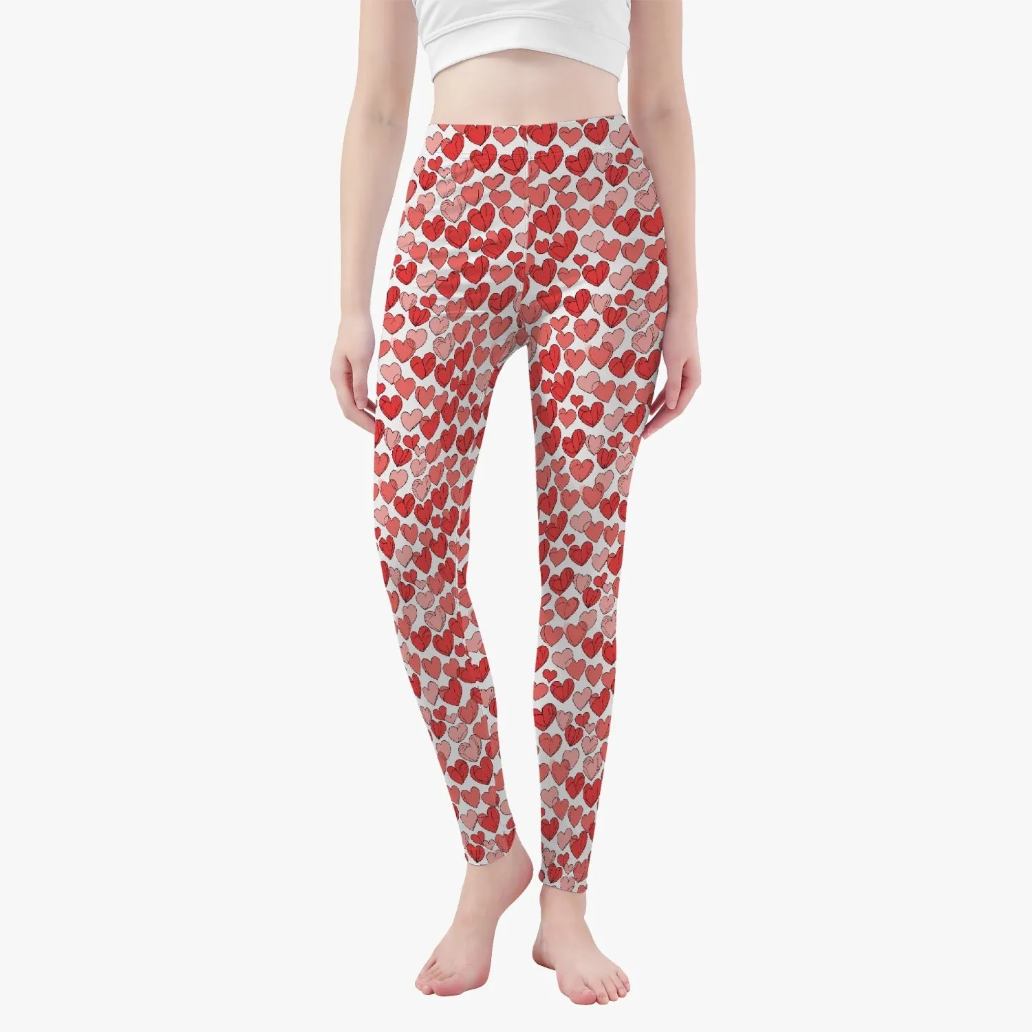 Red Little Hearts Women's Yoga Pants