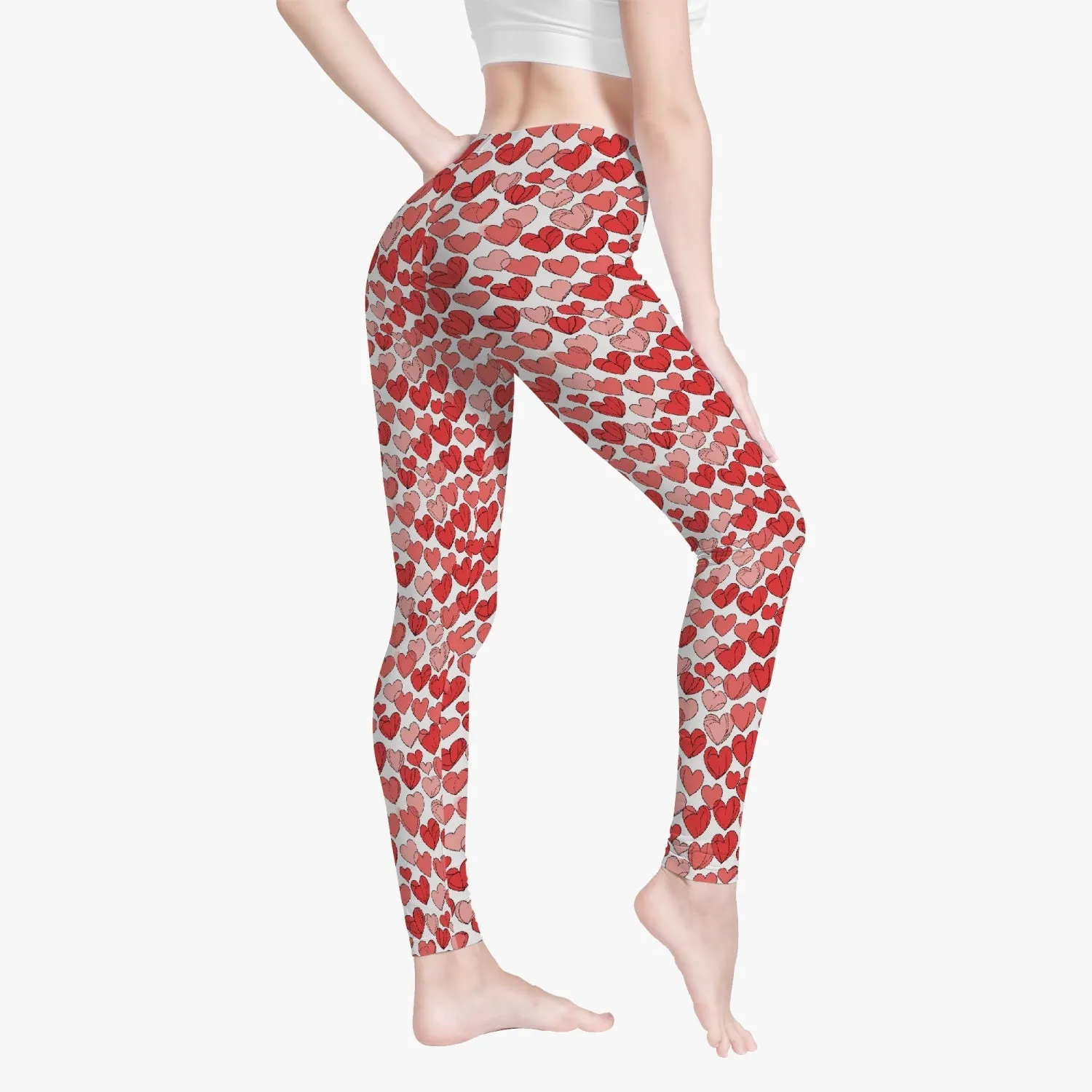 Red Little Hearts Women's Yoga Pants