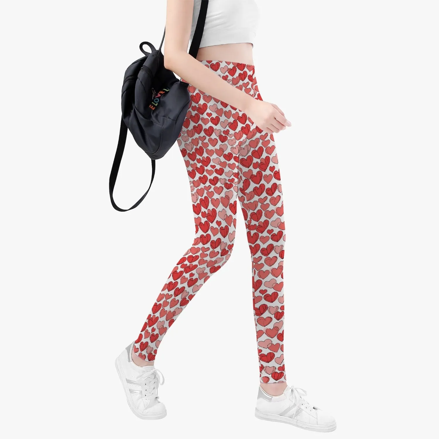 Red Little Hearts Women's Yoga Pants