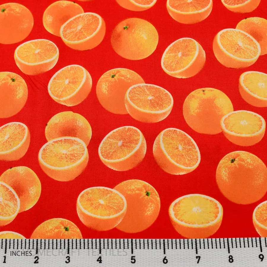 Red Oranges Cotton Print