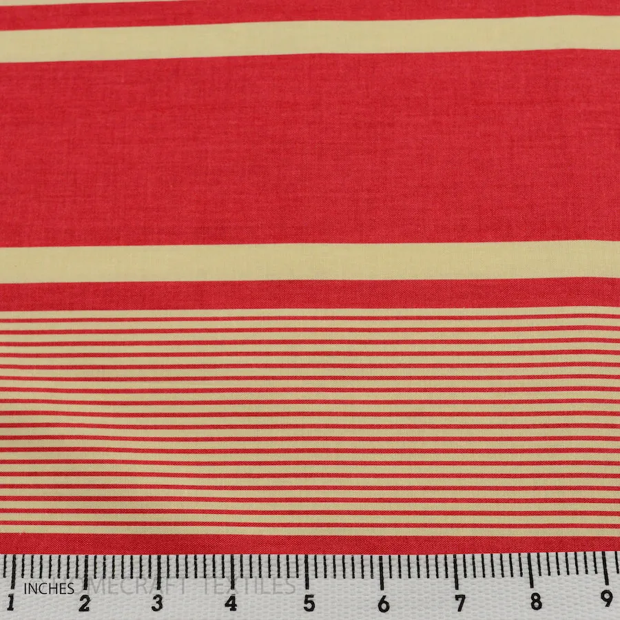 Red Wide Outdoor Stripe Cotton Print