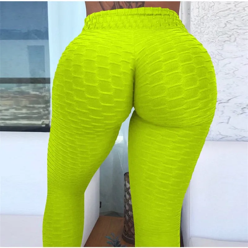 SALSPOR Sport Leggings Women Gym High Waist Push Up Yoga Pants Jacquard Fitness Legging Running Trousers Woman Tight Sport Pants