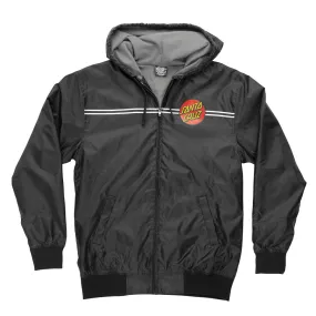 Santa Cruz Dot Hooded Windbreaker Jacket Black