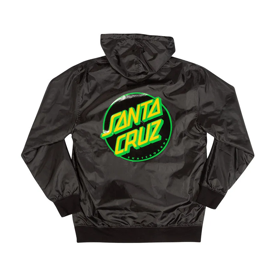 Santa Cruz Dot Hooded Windbreaker Jacket Black/Green