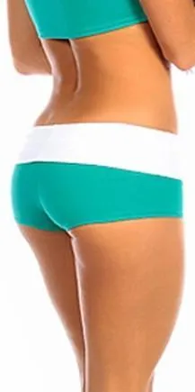 Sexy Balance Roll Down Top Athletic Yoga Hot Pants in Teal