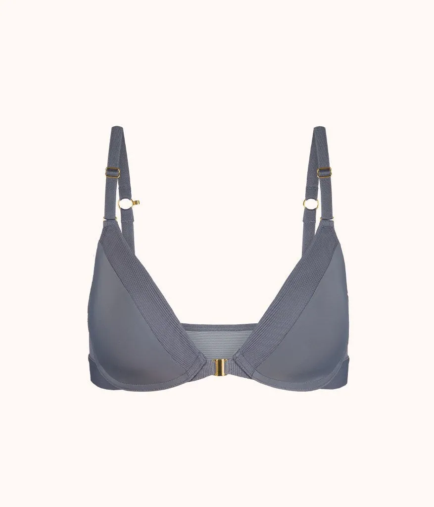 The Front Close No-Wire Bra: Smoke