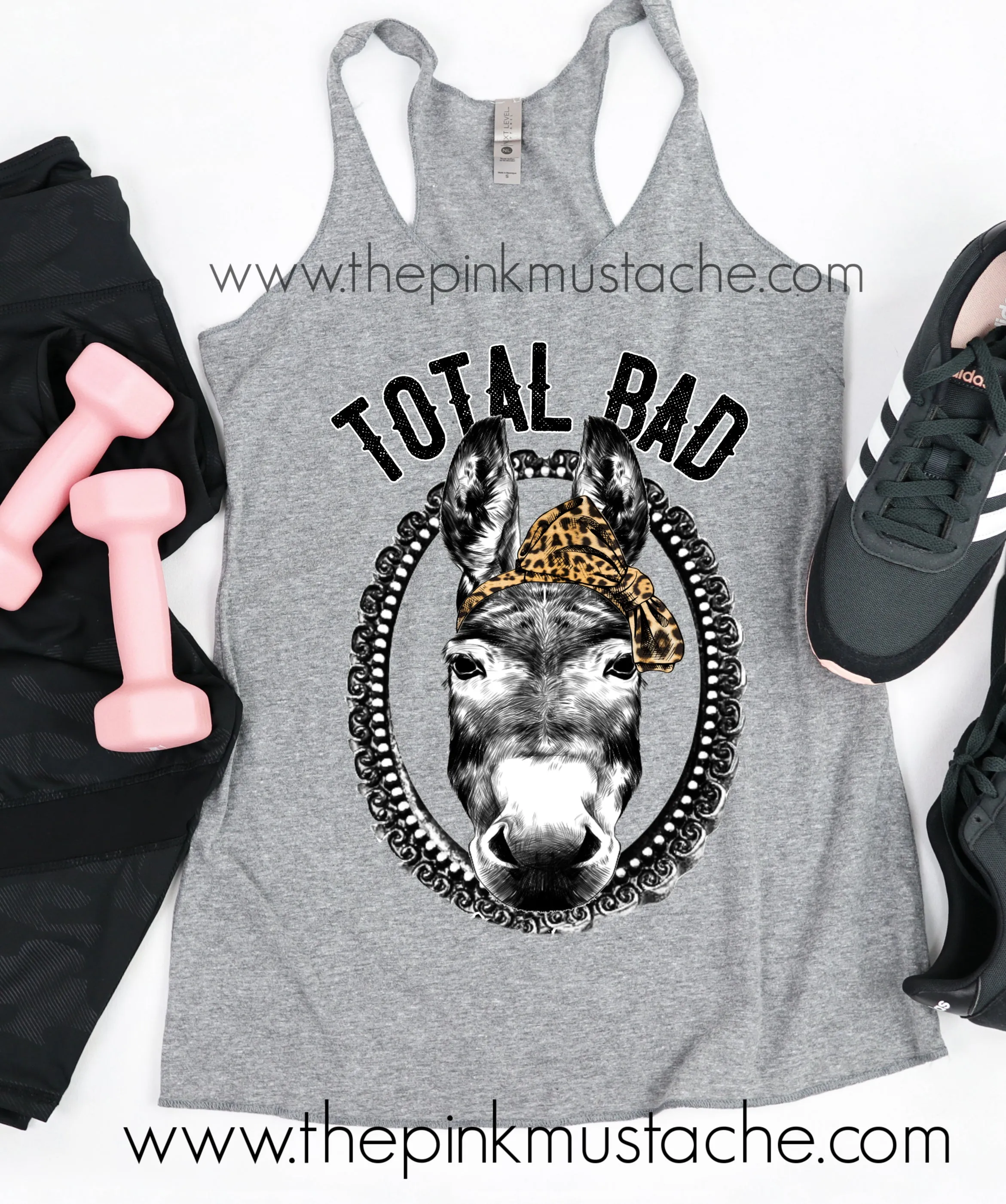 Total Bad Ass Racerback Tank Top / Funny Tanks For Women/ Workout Tanks