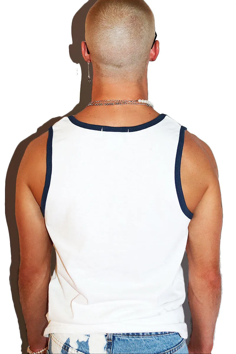 Trying My Best Ringer Racerback Tank- White