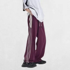 Unisex Y2K Trousers - Vintage Baggy Track Trousers with Elastic Waist