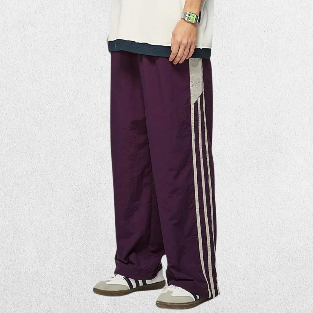 Unisex Y2K Trousers - Vintage Baggy Track Trousers with Elastic Waist