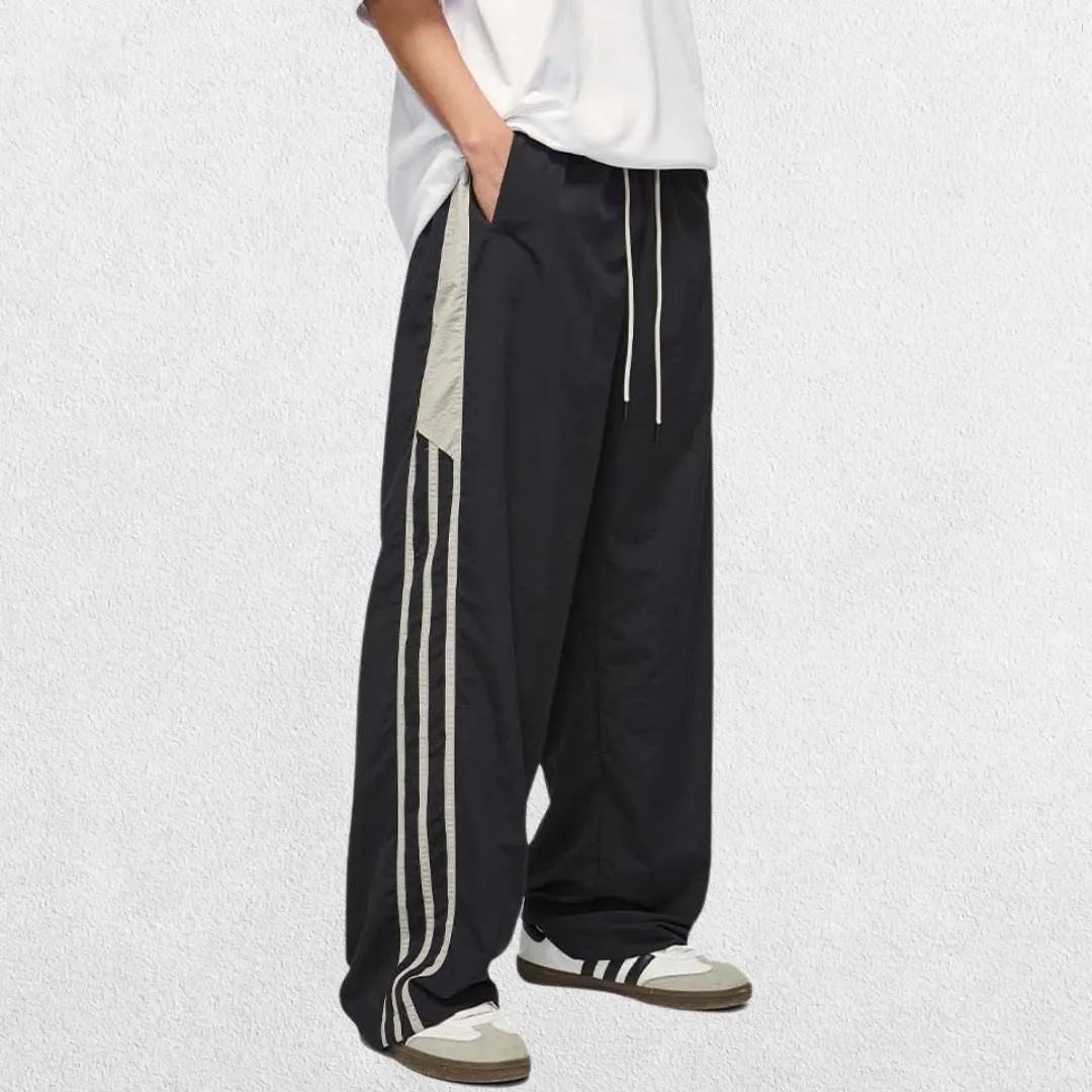 Unisex Y2K Trousers - Vintage Baggy Track Trousers with Elastic Waist