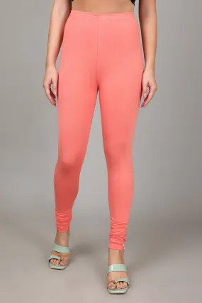 VISCOSE CHURIDAR LEGGINGS - PEACH