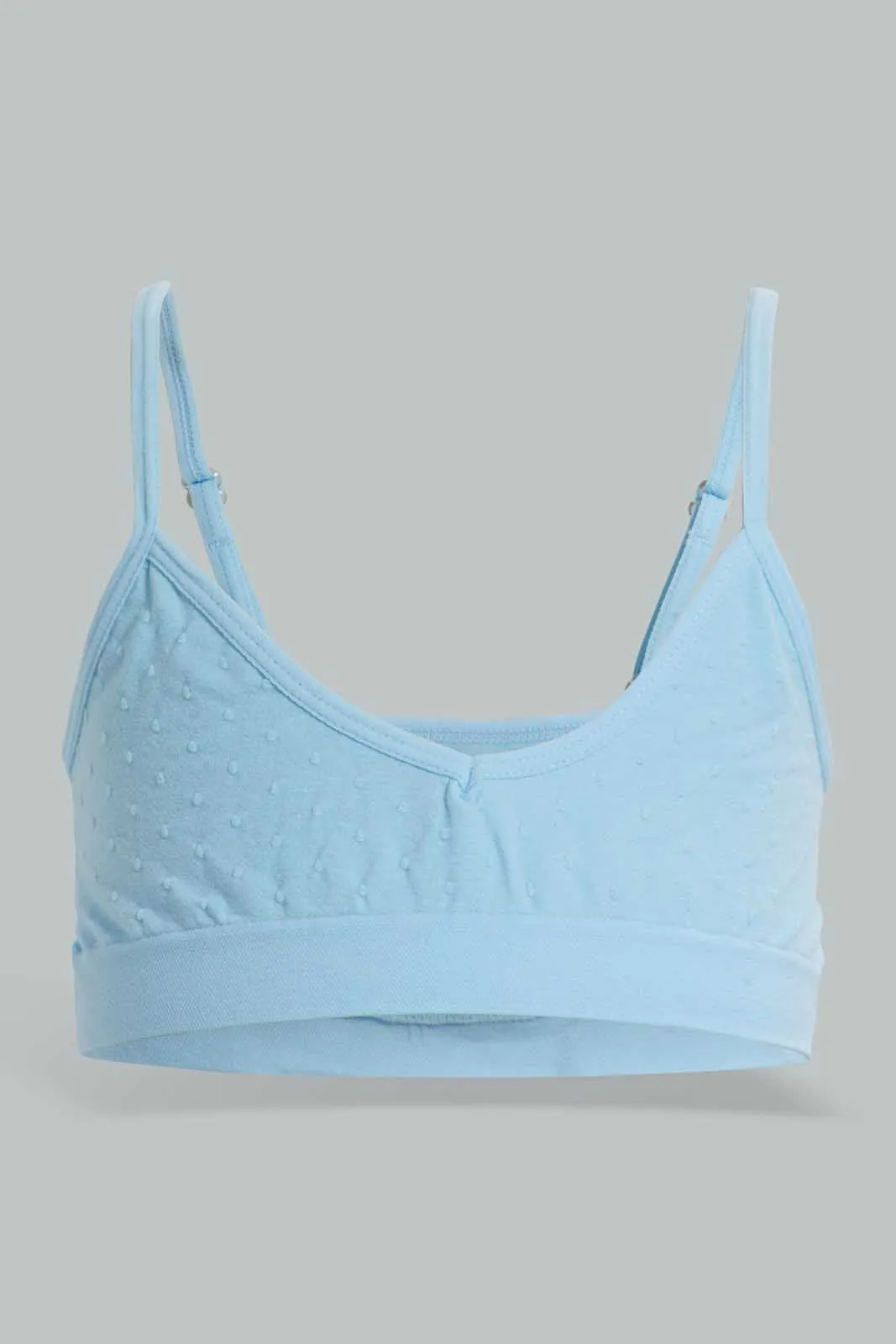 White And Blue Non-Padded Bra For Senior Girls (2 Pack)