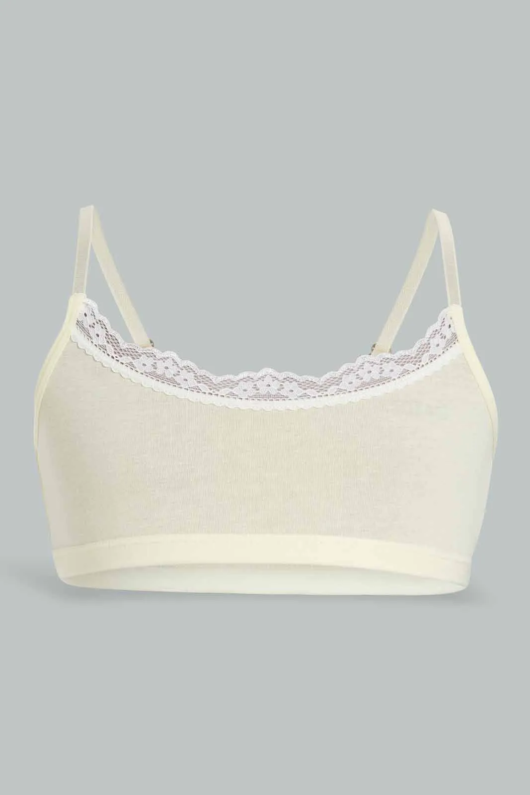 White And Yellow Plain Bra For Senior Girls (Pack of 2)