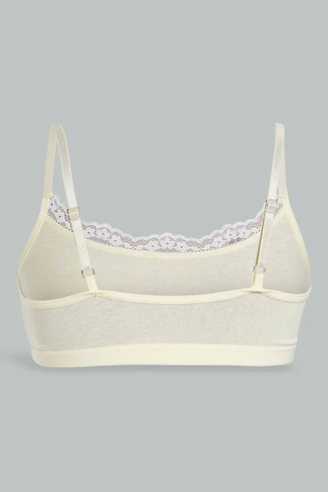 White And Yellow Plain Bra For Senior Girls (Pack of 2)