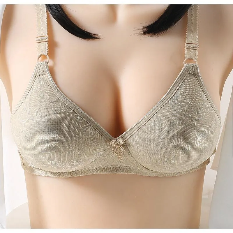 Women Gathered Bra Cotton Soft And Comfortable Thin Mold Cup Women's Breast Bras Underwear