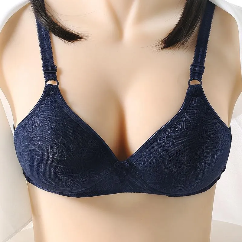 Women Gathered Bra Cotton Soft And Comfortable Thin Mold Cup Women's Breast Bras Underwear