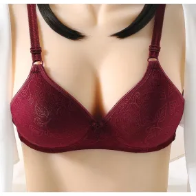 Women Gathered Bra Cotton Soft And Comfortable Thin Mold Cup Women's Breast Bras Underwear